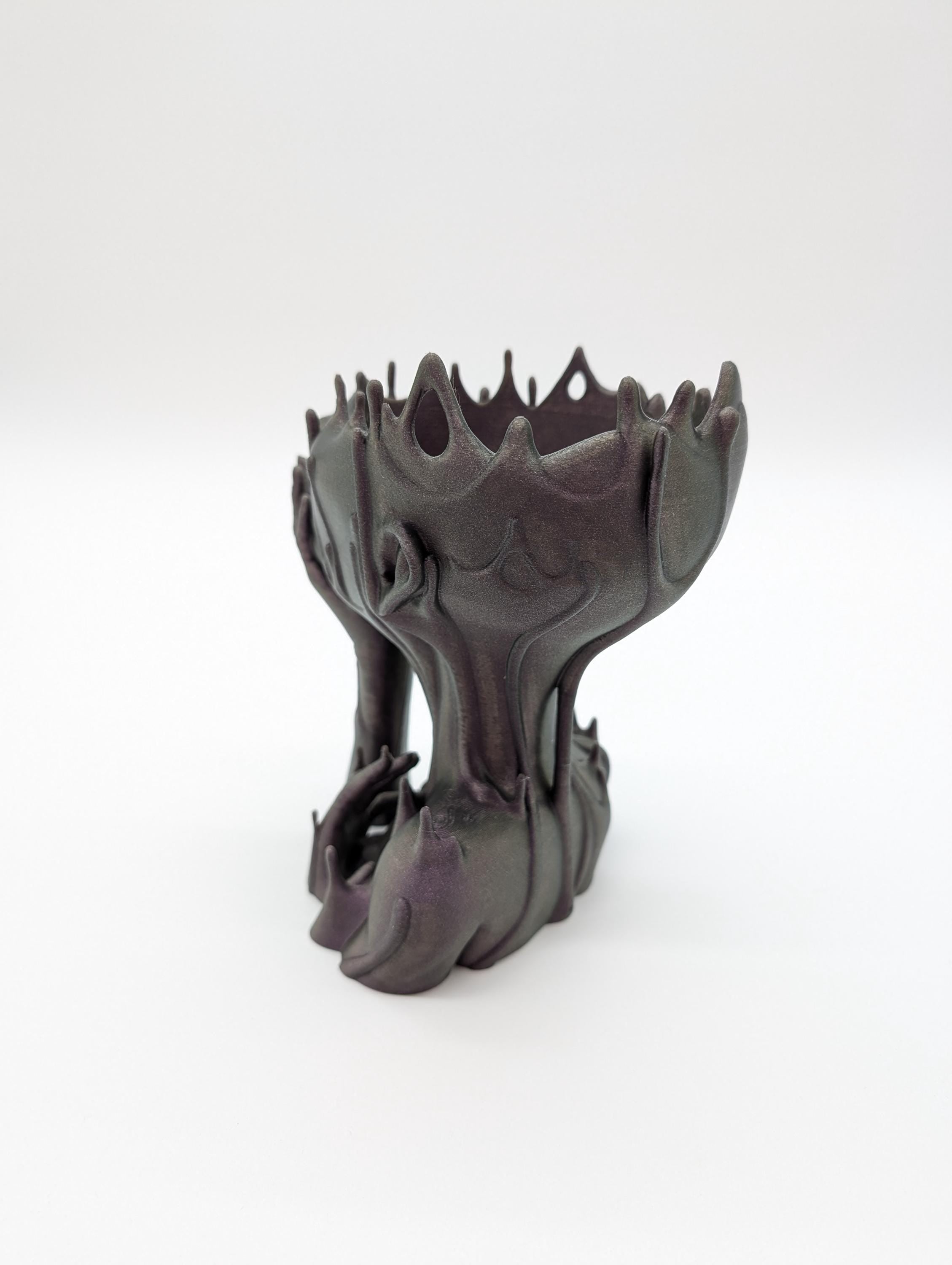 3D Printed Melted Girl Planter with Drainage Hole Drip Tray