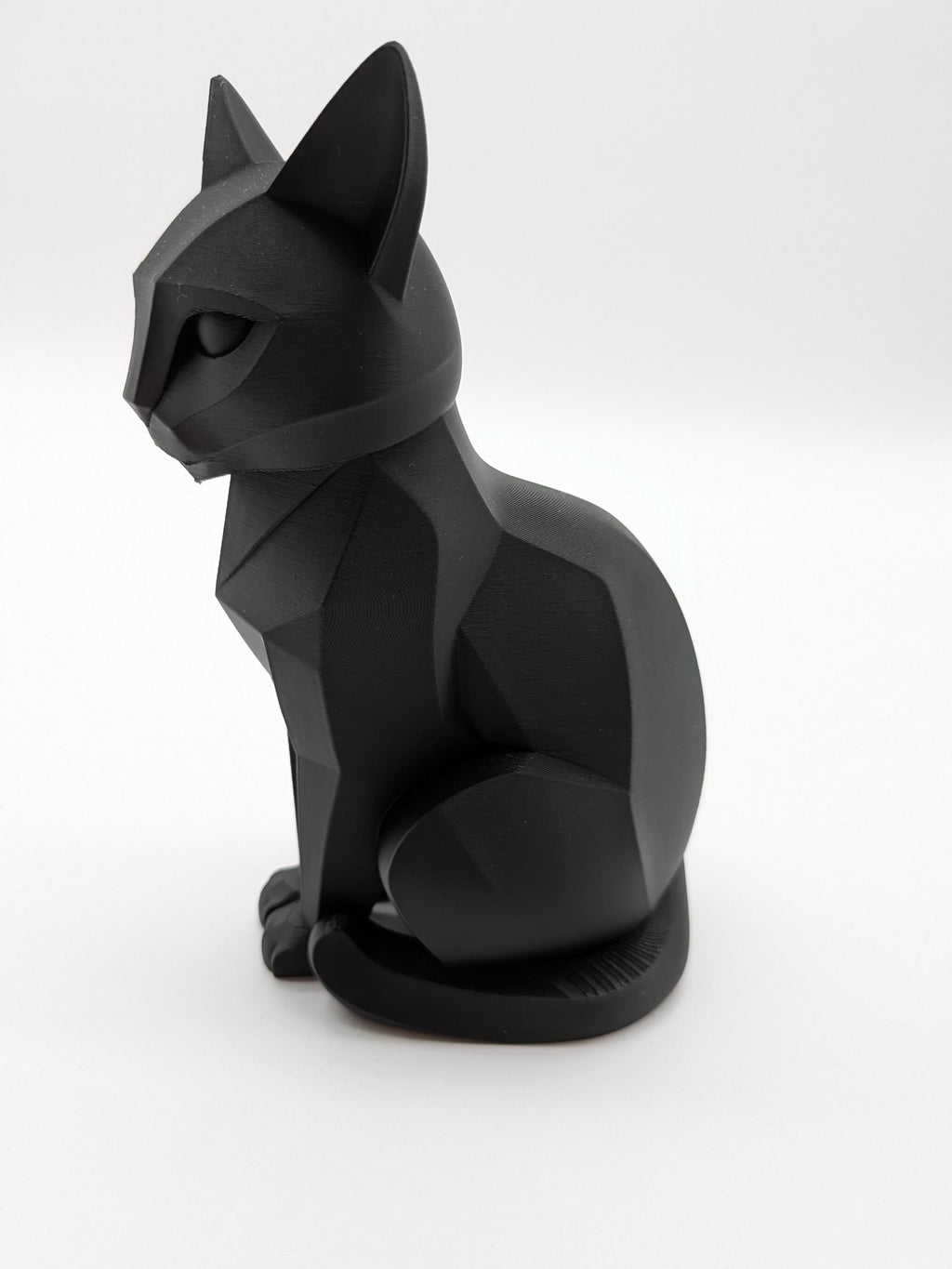 Geometric Cat Statue Modern Sitting Cat Sculpture