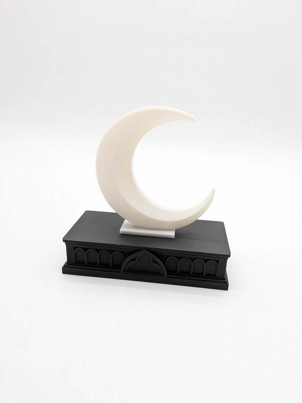 Gothic Crescent Moon with Cathedral Arches Decor