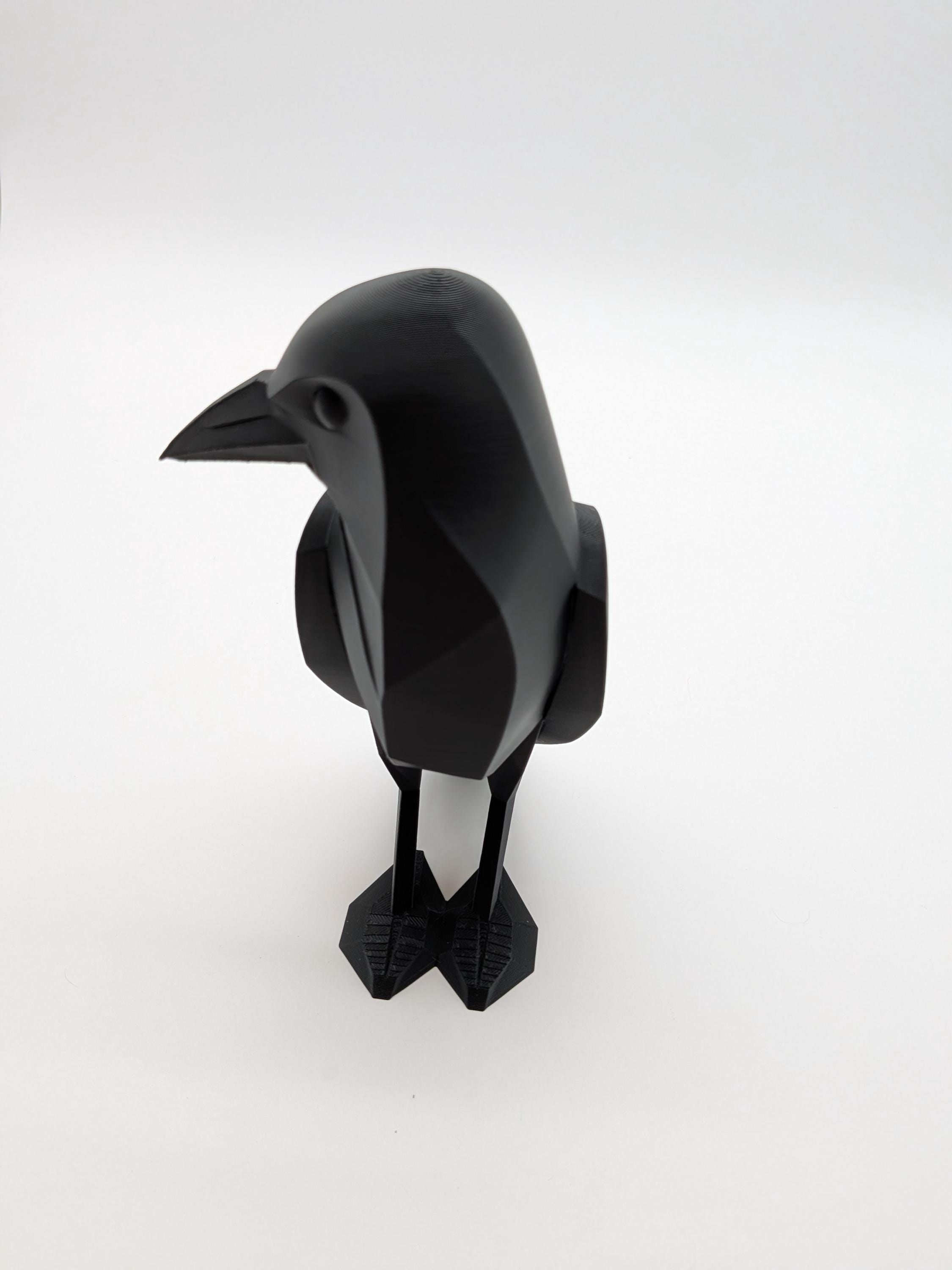 Minimalist Geometric Raven Statue