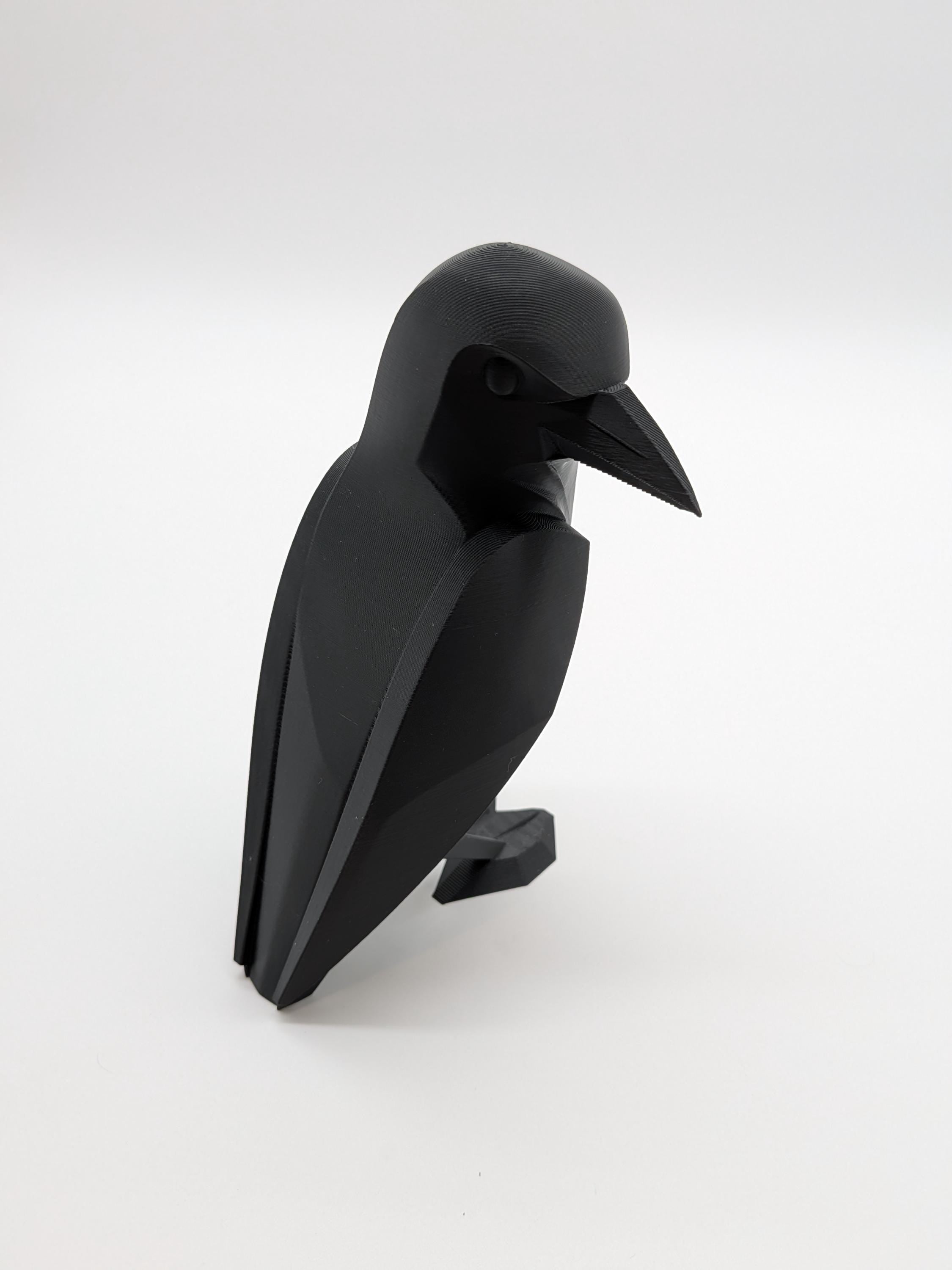 Minimalist Geometric Raven Statue