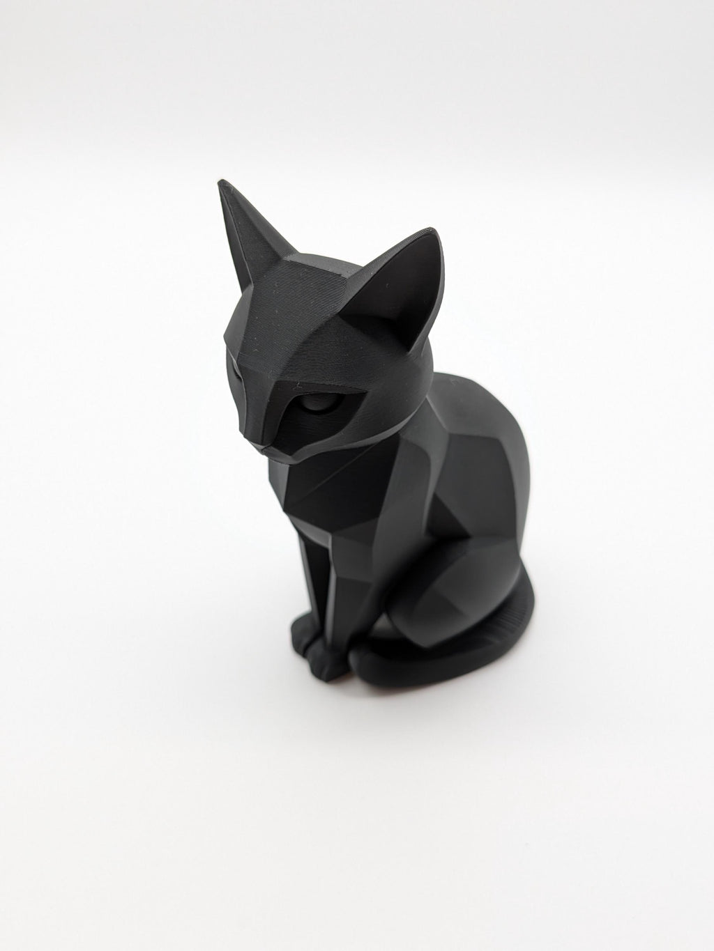 Geometric Cat Statue Modern Sitting Cat Sculpture