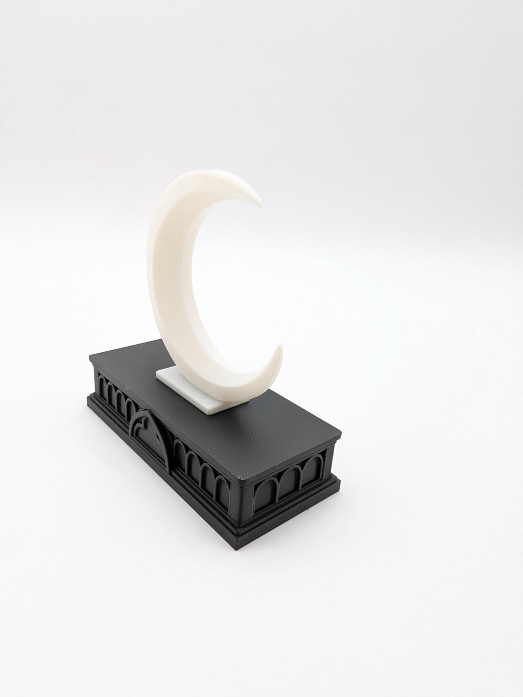 Gothic Crescent Moon with Cathedral Arches Decor