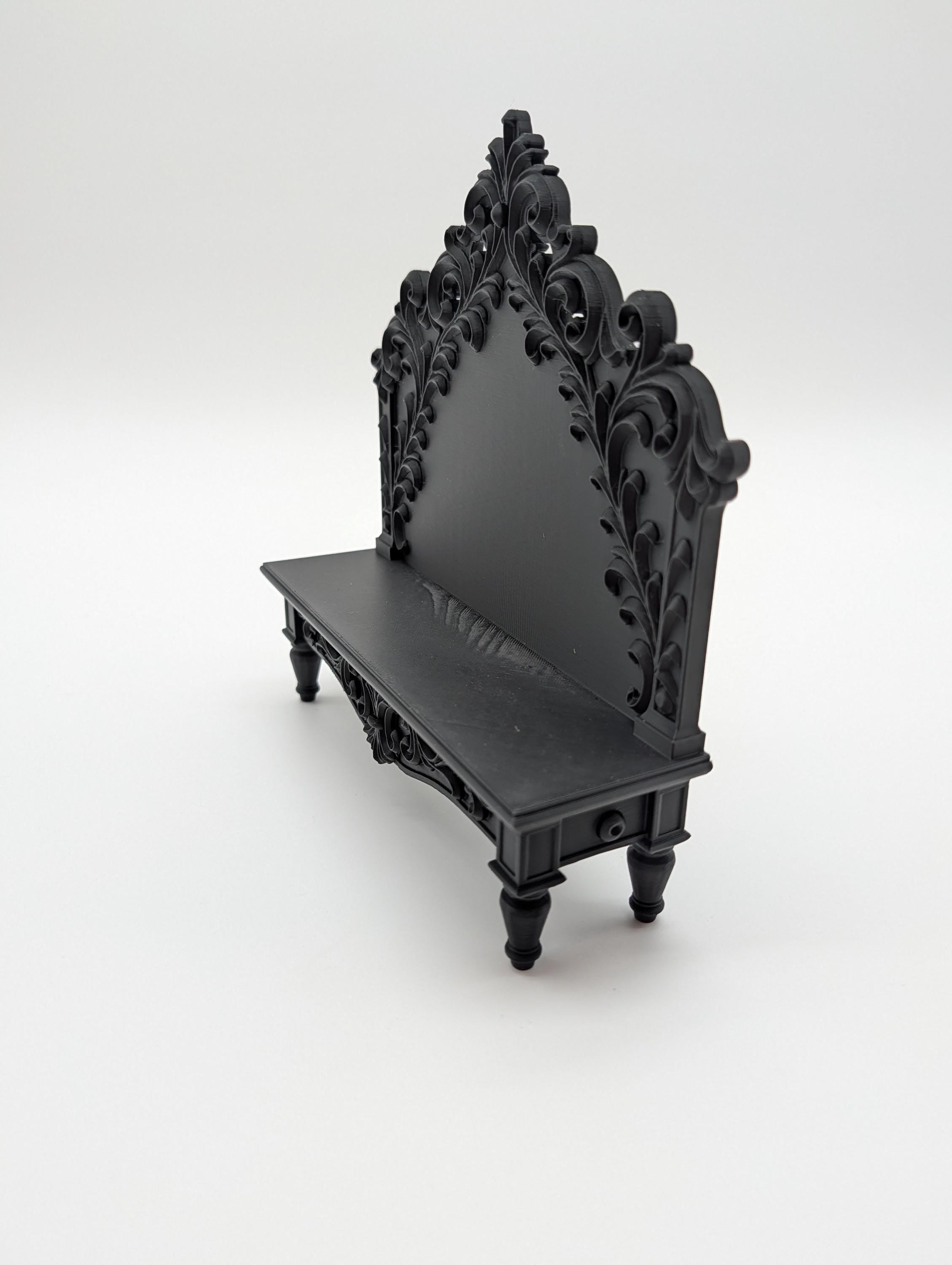 Victorian Gothic Bench Jewelry Crystal Display