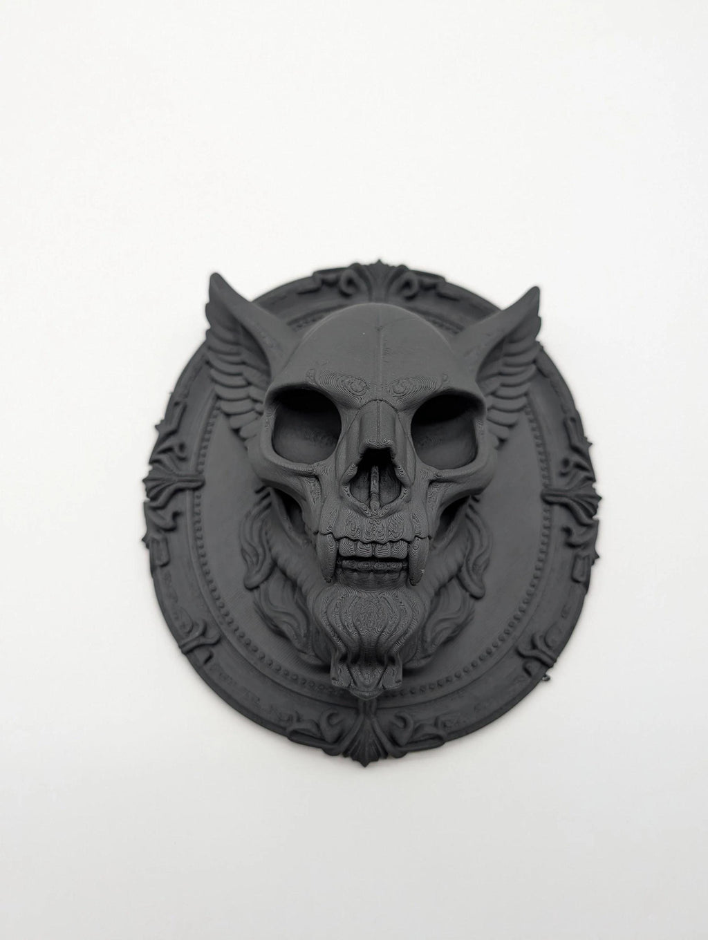Gothic Vampiric Gargoyle Wall Art - Dark Fantasy Skull Decor