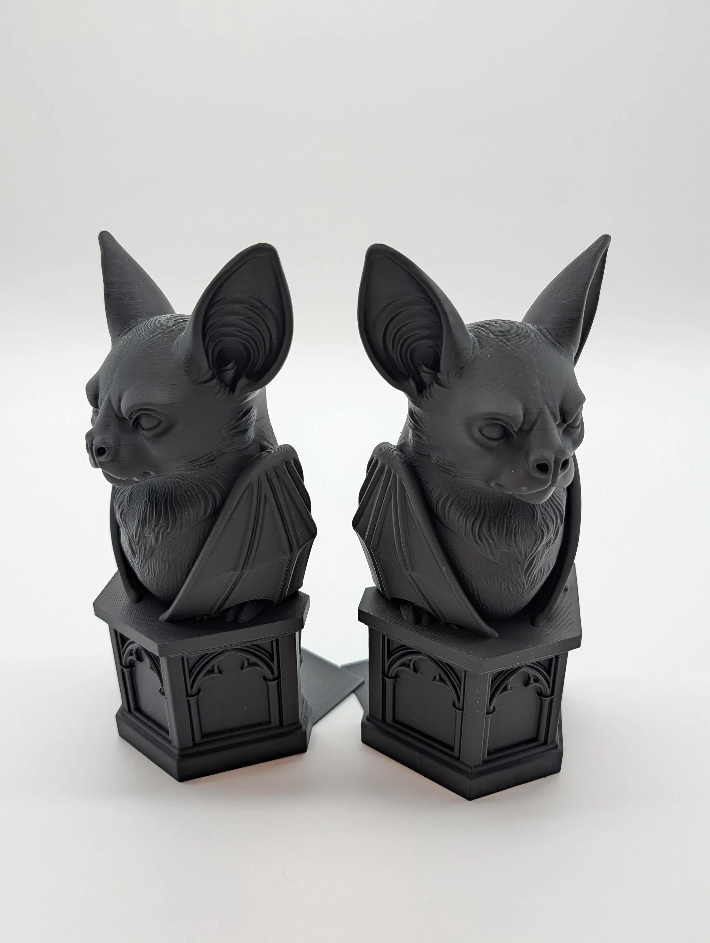 Perched Bat Bookend - Gothic Guardian of the Library