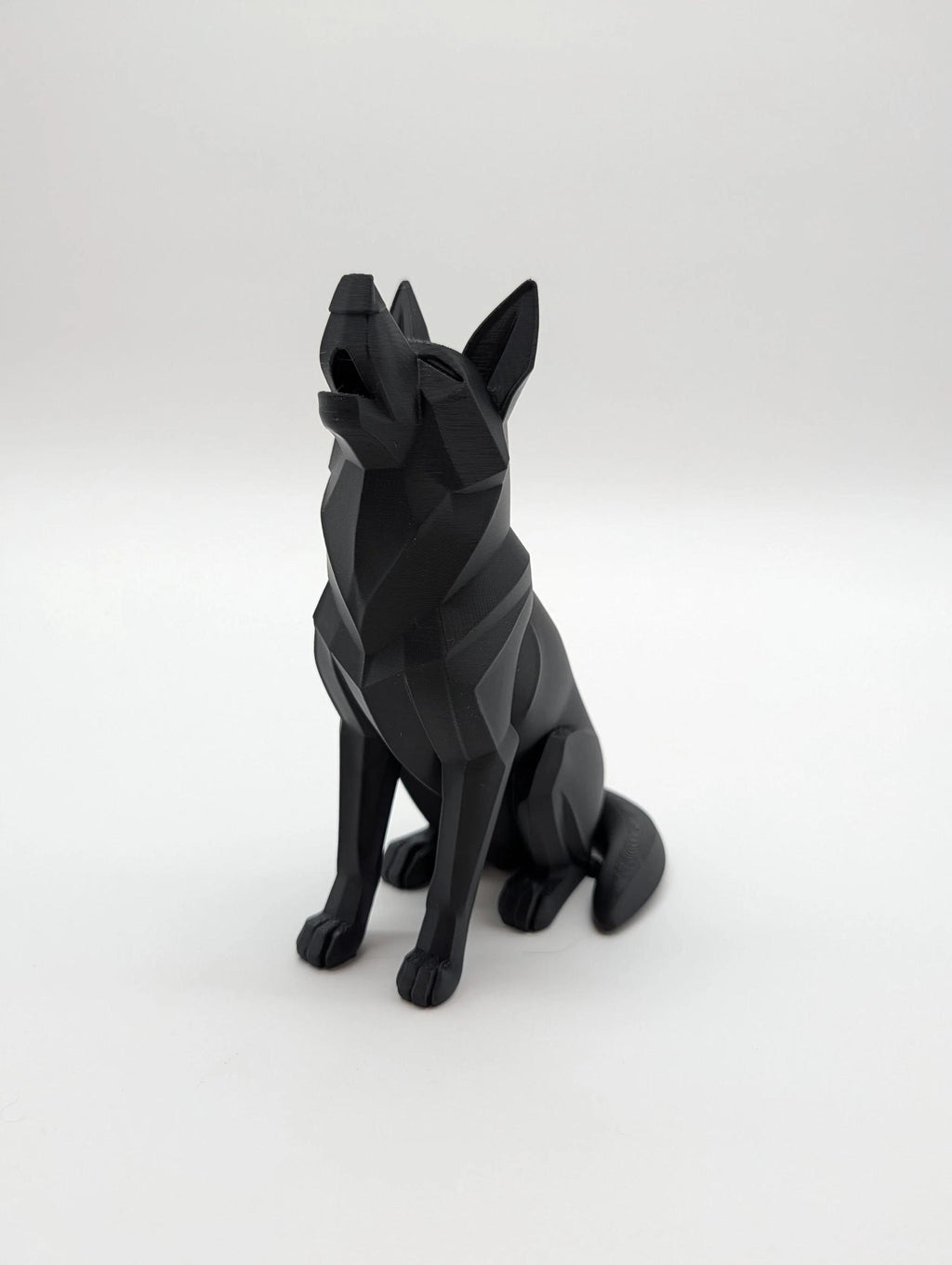 Low Poly German Shepherd - 3D Printed Geometric Dog Sculpture