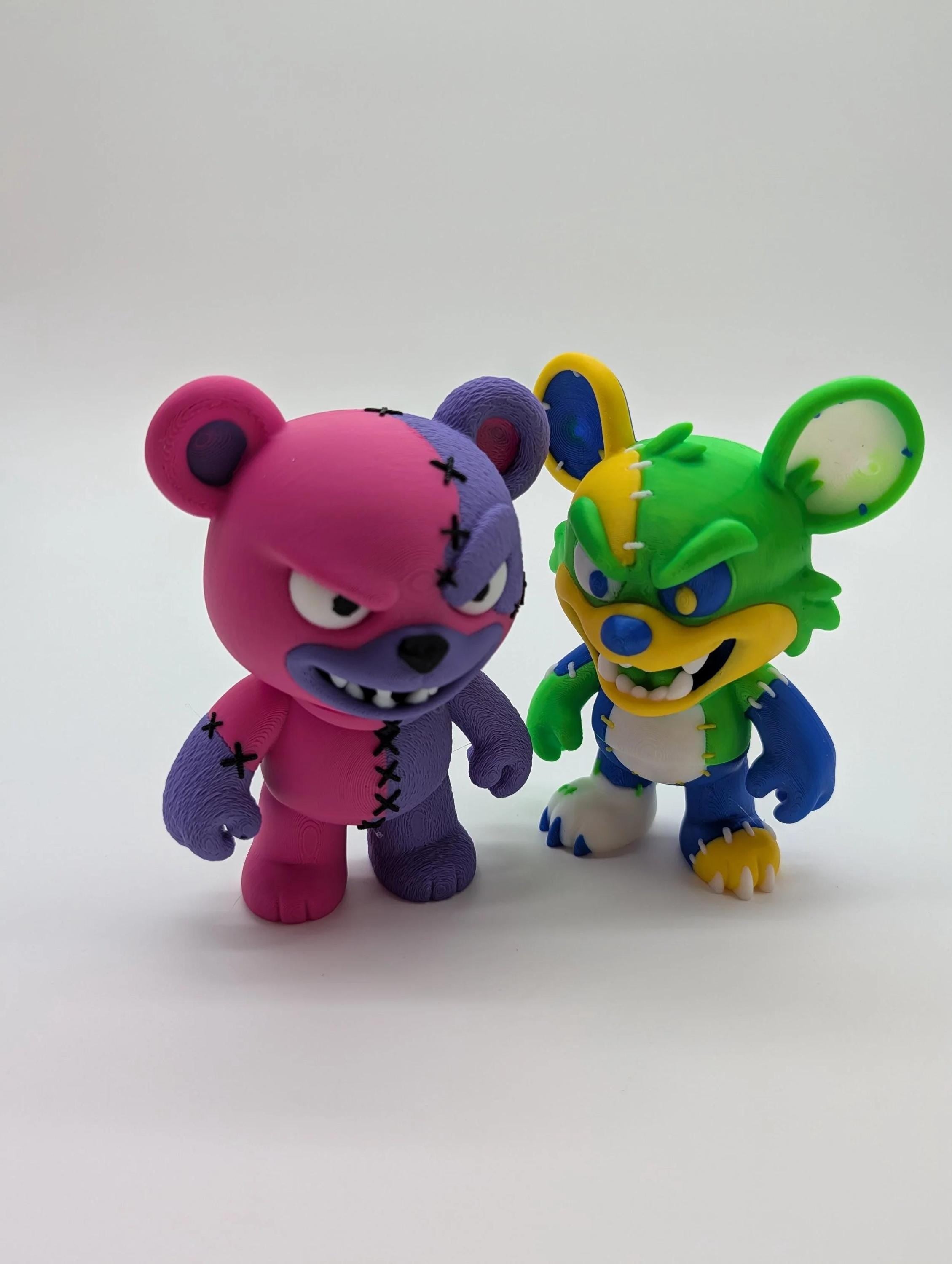 Patchwork Pals - Bear & Mouse Duo | Collectible Designer Figures