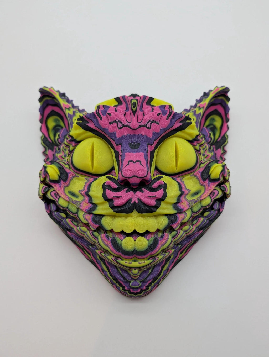 Cheshire Cat Inspired Trippy Multicolor Wall Art