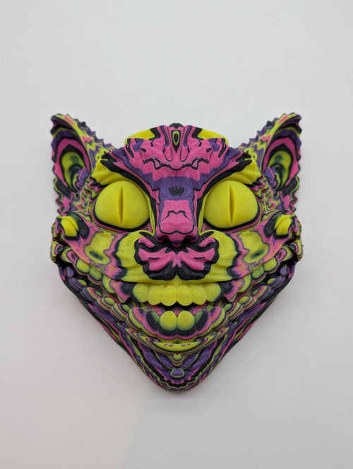 Cheshire Cat Inspired Trippy Multicolor Wall Art