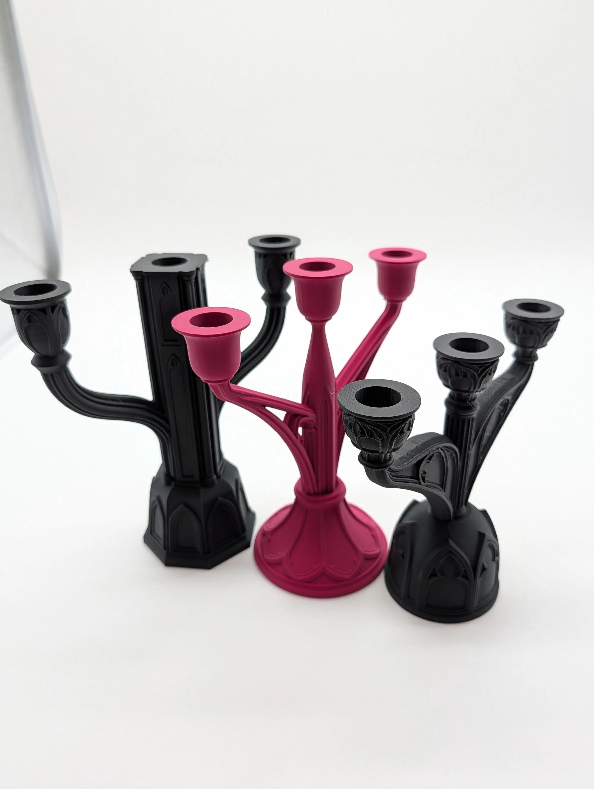 Gothic Triple Candle Holders - Classic, Cathedral & Victorian Styles
