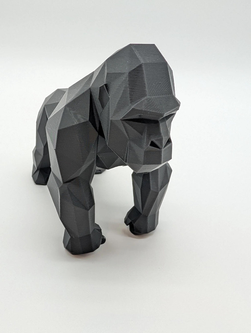 Low Poly Gorilla Statue - Modern Geometric Animal Decor