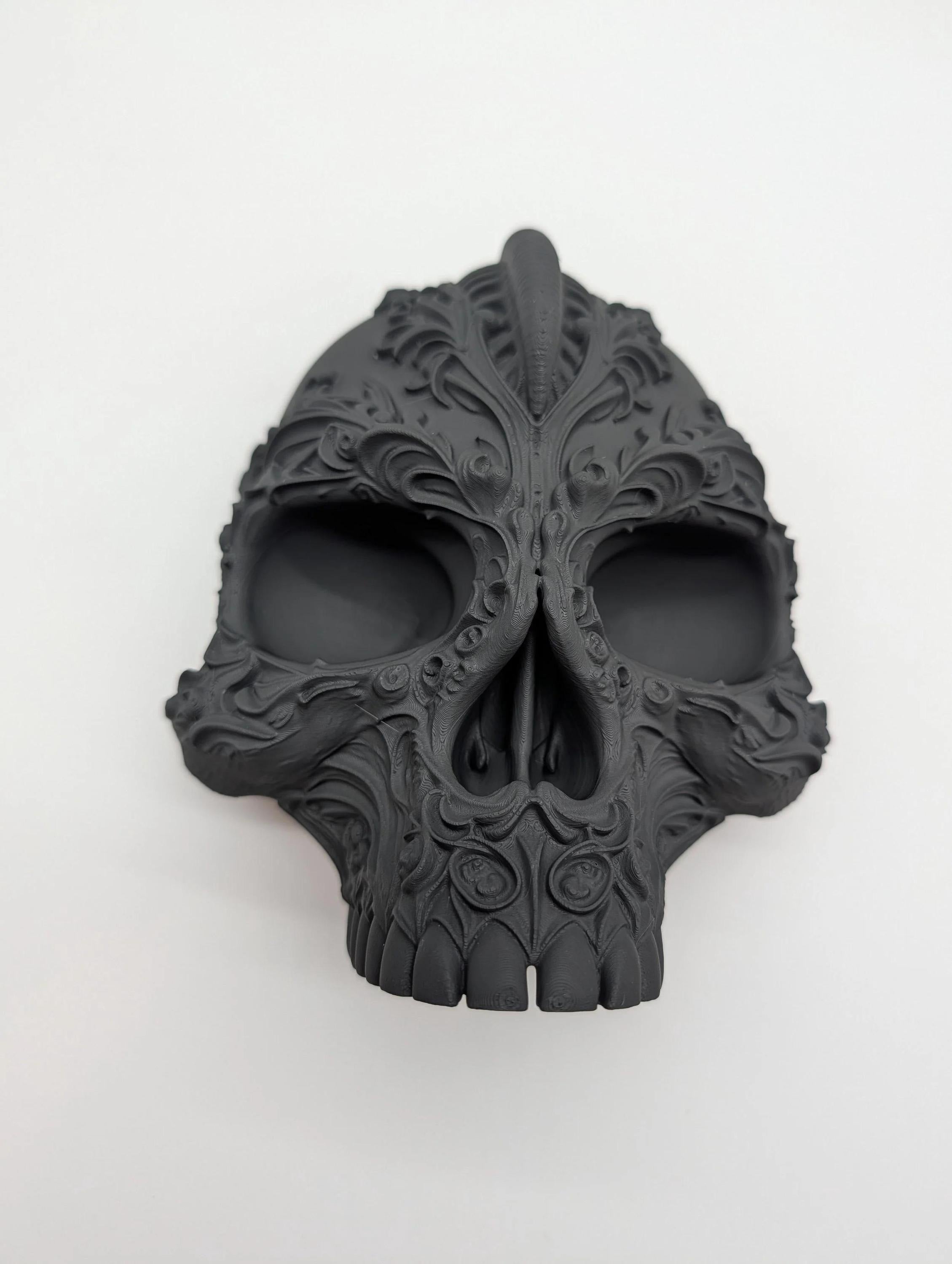 Ornate Filigree Skull with Hidden Compartment